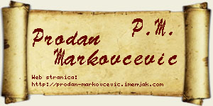 Prodan Markovčević vizit kartica